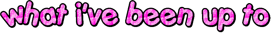 glittery gif title of 'what i\'ve been up to', serving as a header for vidu widyalankara's projects